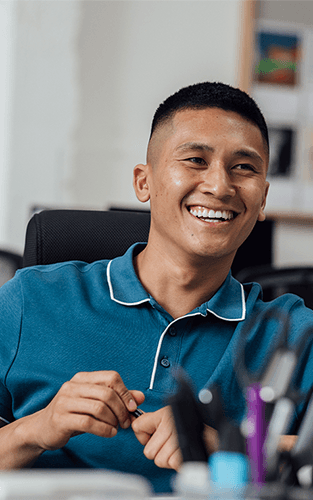 young man laughing